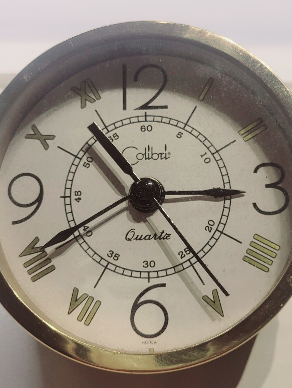 Colibri Brass Gold and White Quartz Wall Clock